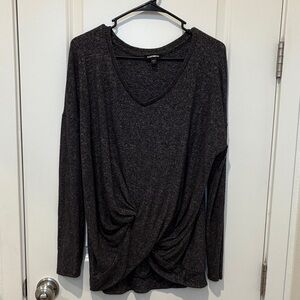 Express Dark Gray Long Sleeve Top